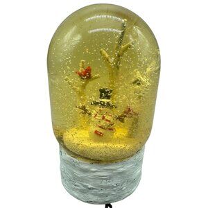 CHristmas Snowman Winter Scene Snow Globe White Base & Glitter Accents READ
